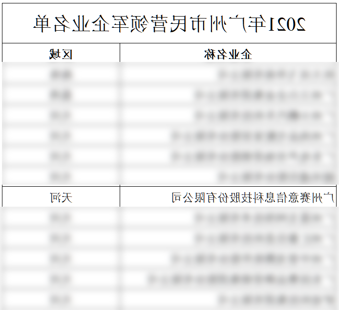 2021年广州市民营领军企业